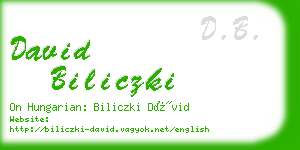 david biliczki business card